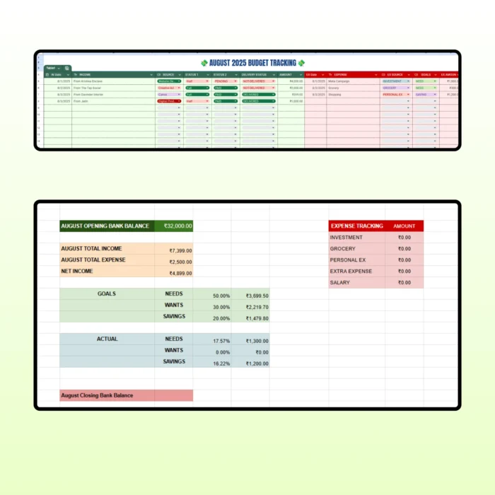 Income - Expense 2025 Budget Tracker Sheet - Image 2